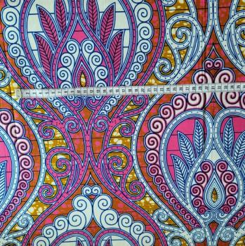 Preview: PINK INDIAN ORNAMENT Afrikanischer Wax Print Stoff